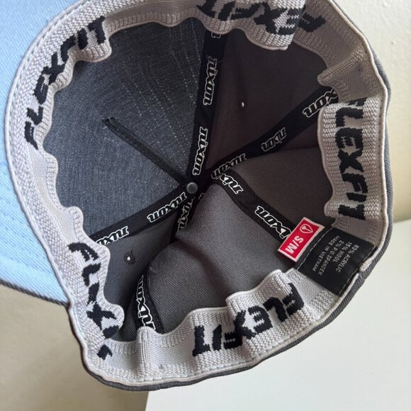 Nixon Knit Cable Panel Flexfit Hat S/M Gray Blue Wool Acrylic - Picture 6 of 8